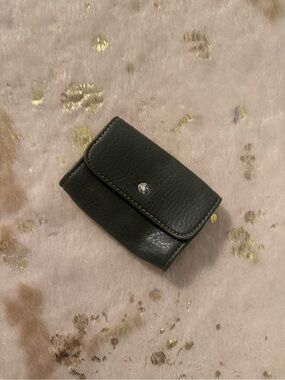 Tommy Hilfiger Pouch Wallet Dark Green Leather Snap Coin Wallet